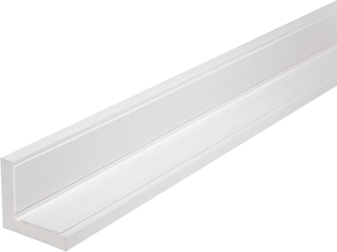 Outwater White 2" X 2" Styrene Angle with Adhesive on Both Sides, 4FT, Wall Edge Protector