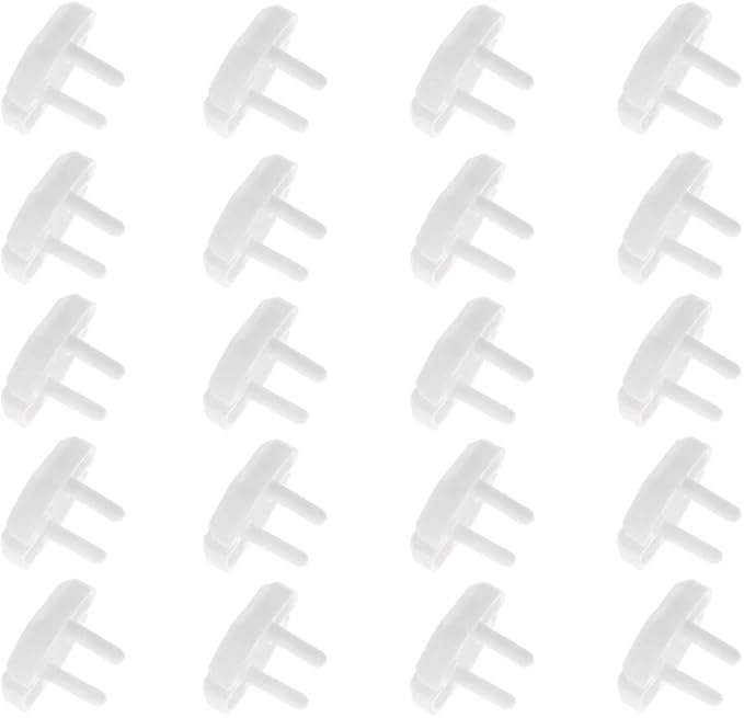 Heyiarbeit 20pcs Outlet Covers Child Proof Plug Cover Electrical Protector Safety Caps for Home Office Electrical Outlets Child Safety Socket Cover 2 Holes White