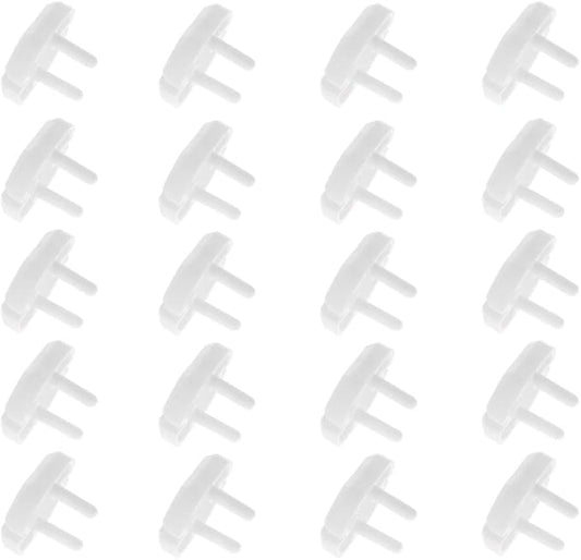 Heyiarbeit 20pcs Outlet Covers Child Proof Plug Cover Electrical Protector Safety Caps for Home Office Electrical Outlets Child Safety Socket Cover 2 Holes White