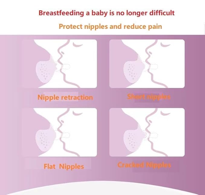 Breastfeeding Nipple Shields for Nursing Newborn Baby Nippleshield Breast Feeding 2 Count with Sterilizing Storage Case Clear (Size 13-16MM)