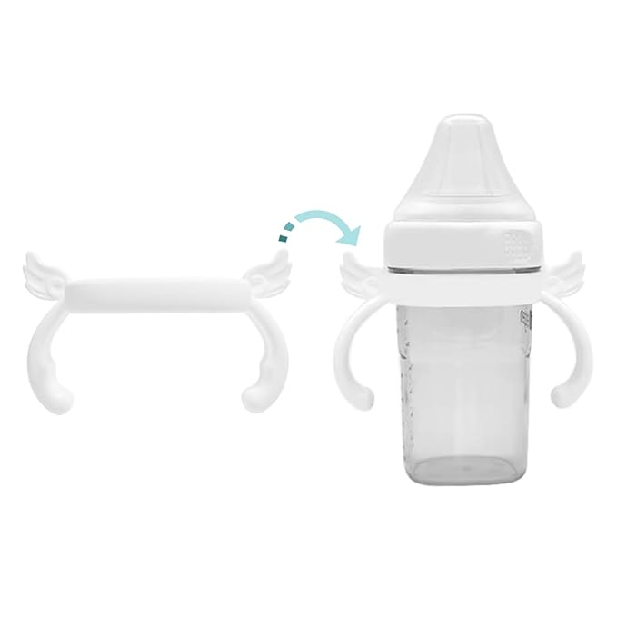 Bottle Handles Compatible for hegen Baby Bottles Anti Colic Wide Neck (4 White)