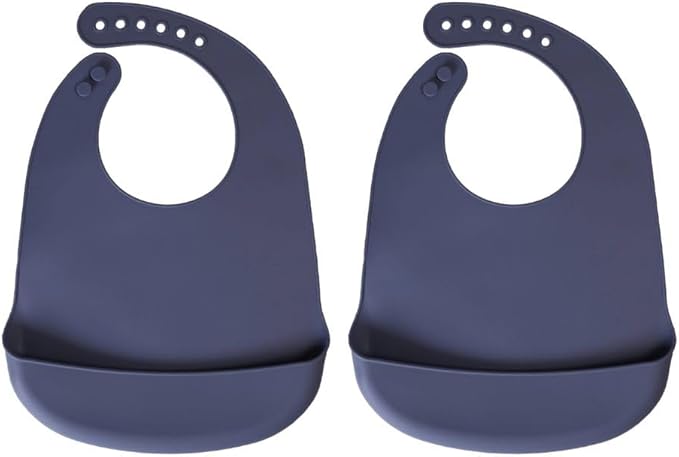 Silicone Bibs For Babies- BPA-Free Waterproof Bib With Pocket- Dishwasher Safe Feeding Bib With Food Catcher