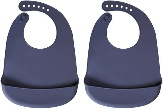 Silicone Bibs For Babies- BPA-Free Waterproof Bib With Pocket- Dishwasher Safe Feeding Bib With Food Catcher