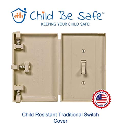 Baby Toddler Pet Resistant Electrical Safety Cover Guard for Home and Business, Made in USA, Traditional Standard Toggle Light Switch (Ivory, 1 Pack)