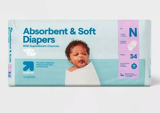 Disposable Diapers - (Size N - 162ct) up&up (Size-N, 34.0, Count)