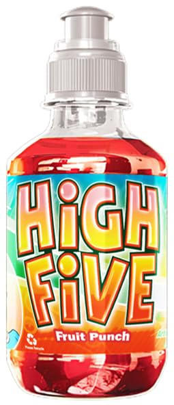 High Five Juice Drink – Fruit Punch - 10.1 oz Bottles, Naturally Sweetened with Vitamin C, Low-Calorie Fruit Juice Beverages with Spill Proof Sports Cap 10.1 Ounce (Pack of 24)