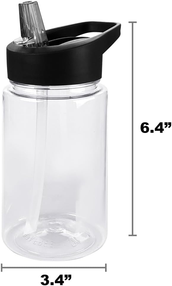 LOGOVISION Sesame Street Kids Tritan Plastic Water Bottle with Straw Lid and Handle, Reusable Tumbler for Toddlers, Unisex for Girls and Boys, 12oz, Big Bird Head Pattern