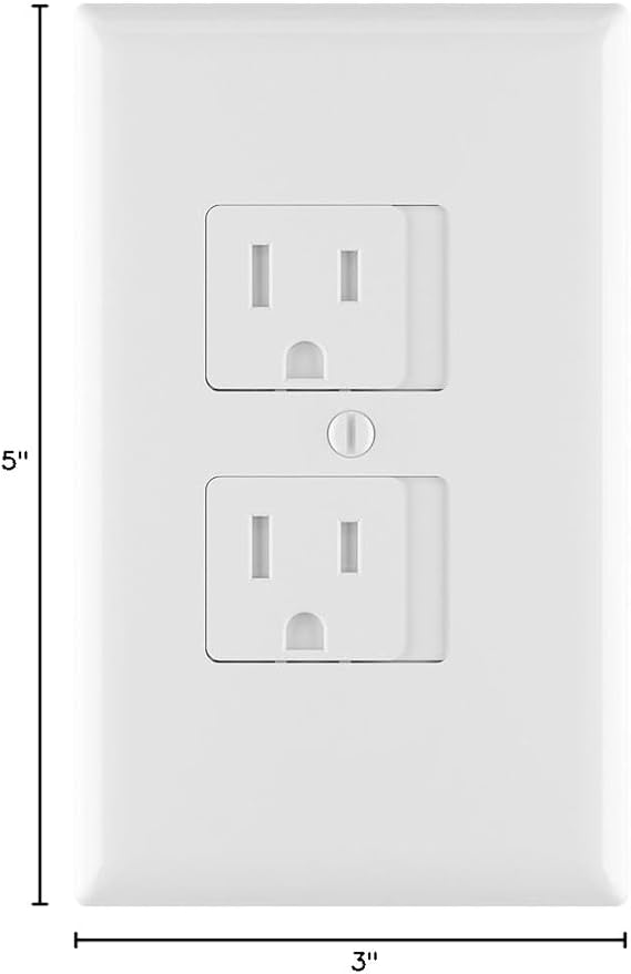 3 Pack - SnapPower SafePlate - [For Duplex Outlets] Self-Closing Safety Cover Plate - Child-Proofing Wall Plate Helps Protect Baby From Electrical Shock (Duplex)
