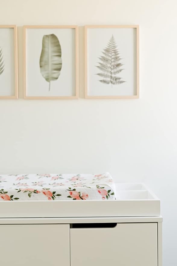Little Unicorn Changing Pad Cover for Newborns & Infants | Soft & Breathable Muslin Fabric | Baby Diaper Changing Table Pad Cover (Watercolor Rose)