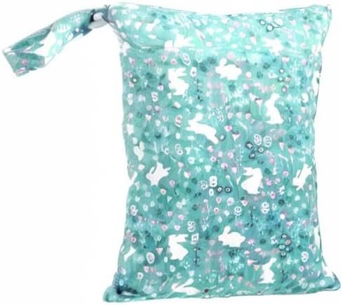 MOMIGO 3 pcs/set Wet Dry Bags for Baby Cloth Diapers - Reusable Washable for Stroller, Diapers, Travel Bags, Gym Bag 11.8 * 15.7 inch (Green)