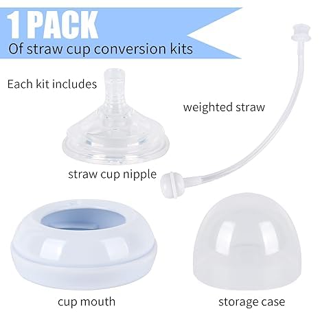 Baby Bottle Lid, Baby Bottles Straw Lid, Baby Bottles Straw Cup Compatible with Philips Avent Baby Bottle, Food-Grade Silicone Material, BPA-Free, Spill-Proof(2 Packs)