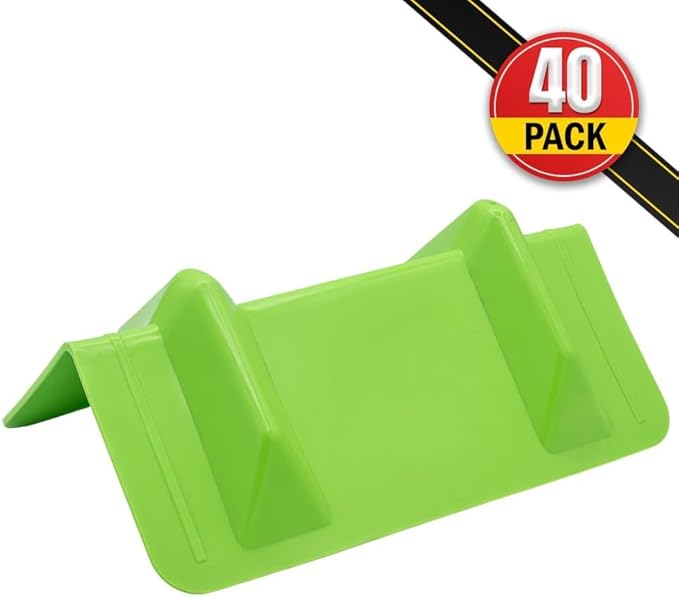 Mytee Products 40 Pack Green Flatbed Edge Protectors - 4"x4"x10" Plastic V Board Flatbed Corner Protectors for Cargo Loads & Tie Down Strap Guard - Fit 1 Strap Up to 4"
