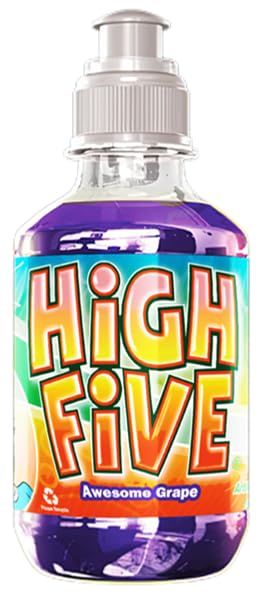 High Five Juice Drink – Grape - 10.1 oz Bottles, Naturally Sweetened with Vitamin C, Low-Calorie Fruit Juice Beverages with Spill Proof Sports Cap 10.1 Ounce (Pack of 24)