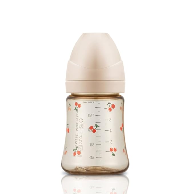 Grosmimi PPSU Baby Bottle, BPA Free (6oz Cherry_Rose Gold)