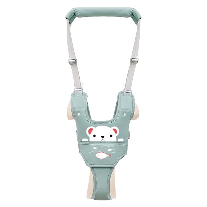 KIYUMI Baby Walking Harness Adjustable Handheld Kids Walker Helper Assistant Belt for Learning Walk Trainer Tool Walking Wing,Green
