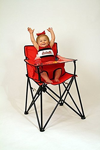 ciao! Baby Portable High Chair for Babies and Toddlers, Compact Folding Travel High Chair with Carry Bag for Outdoor Camping, Picnics, Beach Days, and More (Red)