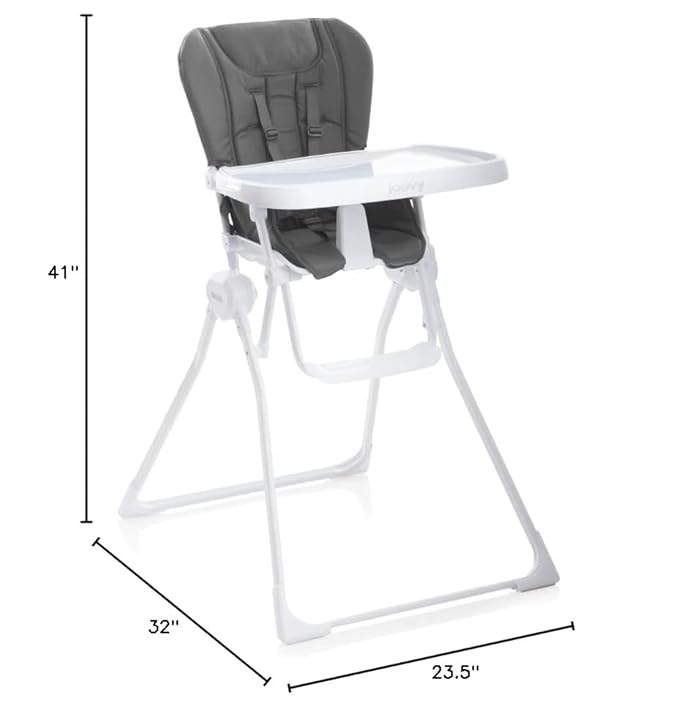 Joovy Nook High Chair Featuring Four-Position Adjustable Swing Open Tray, and Removable, Dishwasher-Safe Tray Insert for Easy Cleaning - Folds Down Flat for Easy Storage (Charcoal)