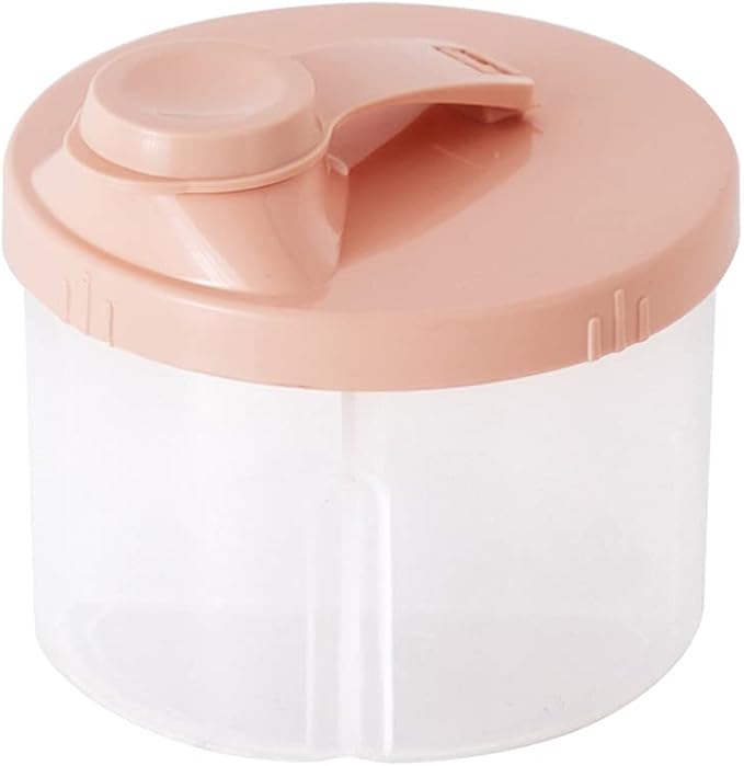 Baby Formula Dispenser - Portable Milk Powder Box, 200ML Large-capacity Milk Powder Storage Box Powder Dispenser Food Storage 4 compartment Container (Pink)
