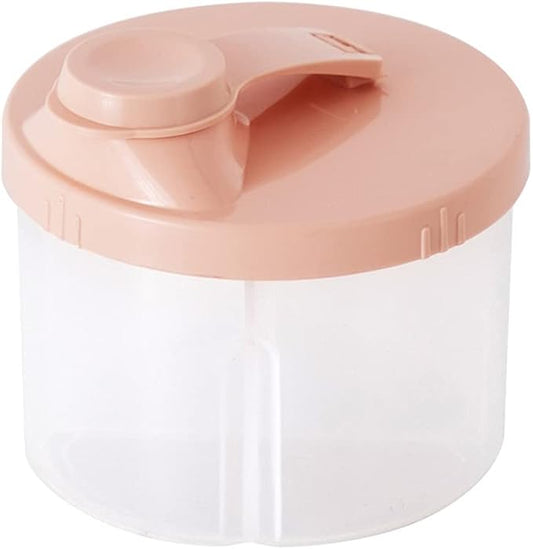 Baby Formula Dispenser - Portable Milk Powder Box, 200ML Large-capacity Milk Powder Storage Box Powder Dispenser Food Storage 4 compartment Container (Pink)