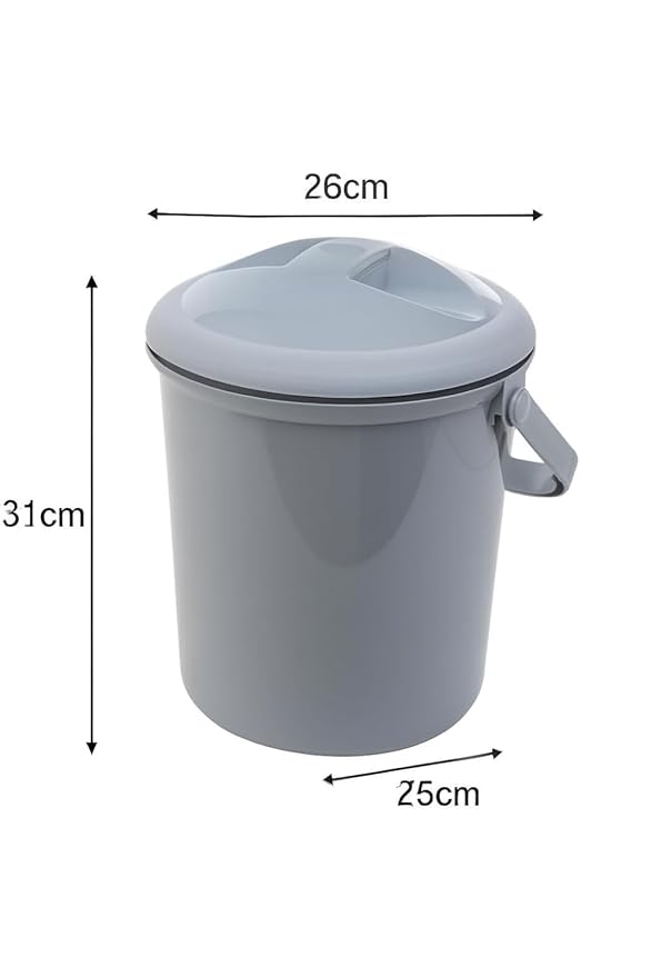Rotho Babydesign Nappy Pail, 10l, 0+ Months, Bella Bambina, Stone-Grey, 20021 0286