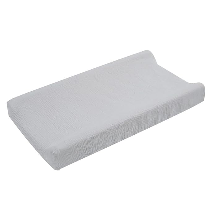 Cotton Changing Pad Cover,Unisex Diaper Change Table Sheet Ultra Soft Diaper Change Table Pad Cover Washable Changing Pad Sheets for Newborn,32in x 16in x 5in,Light Gray