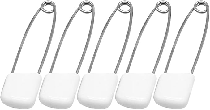 Milisten Breadhead Pins 50 Pcs Plastic Head Safety Diaper Pins 2.16 Inch Fasteners for Baby Cloth Diapers and Crafts