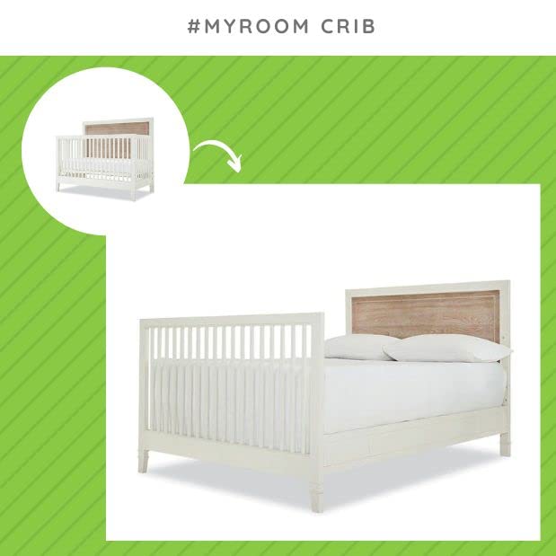 CC KITS Full-Size Conversion Kit Bed Rails for SmartStuff Convertible Cribs by Universal Furniture - Solid Wood Rail - Toddler and Adult Bed Rail for Full-Size Beds - Nursery Furniture (Parchment)