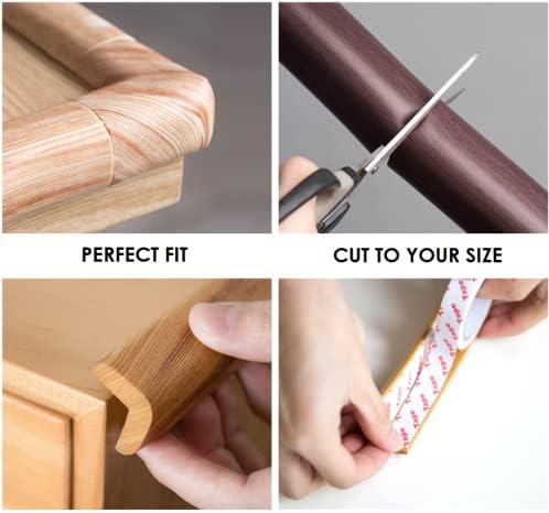 2 Pack I 6.5ft Wood Grain Look Table Edge Protector Corner Guards Child Toddler Bumper Strip Baby Proofing Wooden Furniture Without Color Distractions