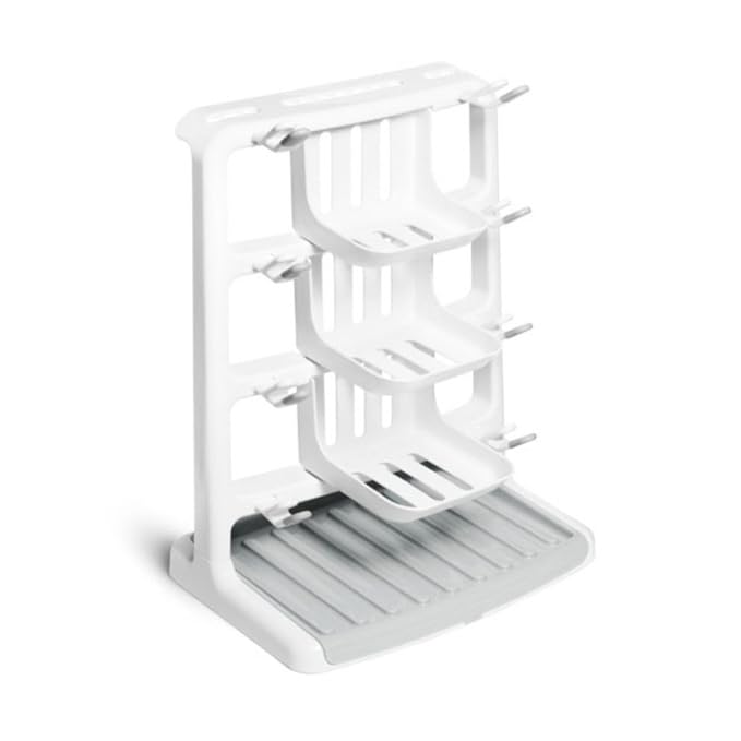 Munchkin® Tidy Dry™ Space Saving Vertical Bottle Drying Rack for Baby Bottles and Accessories, White