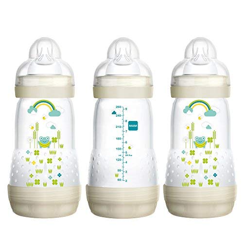 MAM Easy Start Anti-Colic Bottle, Baby Essentials, Medium Flow Bottles with Silicone Nipple & Original Matte Baby Pacifier, Nipple Shape Helps Promote Healthy Oral Development