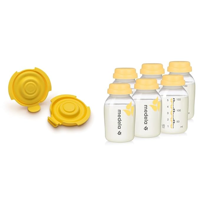 Medela PersonalFit Flex Replacement Membranes, 2-Pack, Compatible with Pump in Style MaxFlow & Breast Milk Collection and Storage Bottles, 6 Pack, 5 Ounce Breastmilk Container