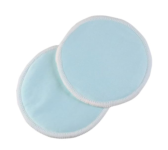 Reusable Nursing Pads, 8 Pack, Maternity Breastfeeding Pads, Blue/White. Can also be used as reusable, washable makeup remover pads.