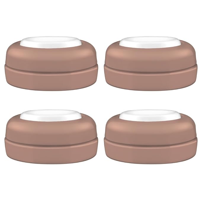 Maymom Screw Lids Aka Travel Caps With Rewritable Sealing Disc Compatible with Avent, Maymom Wide Mouth Bottles; Cap Replace Avent Natural Bottle Sealing Ring and Sealing Disc, 4pcs. (Brown)