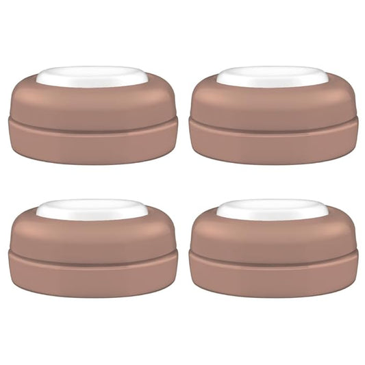 Maymom Screw Lids Aka Travel Caps With Rewritable Sealing Disc Compatible with Avent, Maymom Wide Mouth Bottles; Cap Replace Avent Natural Bottle Sealing Ring and Sealing Disc, 4pcs. (Brown)