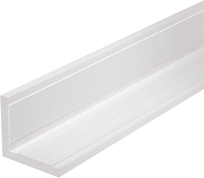 Outwater White 3" X 3" Styrene Angle with Adhesive on Both Sides, 4FT, Heavy-Duty Wall Corner Protector