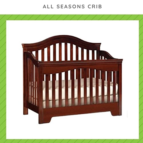 Full-Size Conversion Kit Bed Rails for Young America Convertible Cribs - Solid Wood Rail - Toddler and Adult Bed Rail for Full-Size Beds - Essential Nursery & Baby Furniture (Walnut)