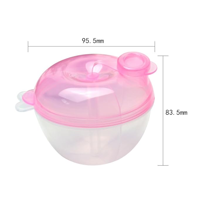 ibasenice Portable Milk Powder Dispenser with 3 Compartments Leak-Proof Formula Container for Baby Travel Feeding Storage Box 3.81X3.81X2.83In