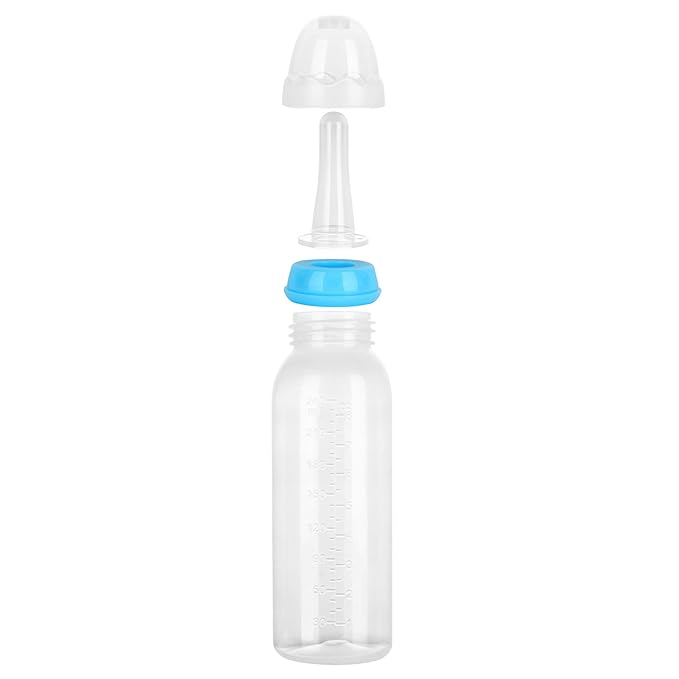 Adult Bottle with Big Sized Pacifier Set 8 oz (Blue)