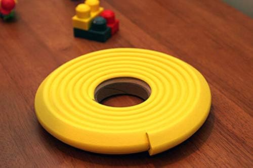 Cardinal Gates EC12CC4 Corner & Edge Cushions for Baby Proofing - Corner Protectors with Edge Protectors - 12 Foot Roll of Padding & Four 3" x 1.5" Corners - Made in The USA - Yellow