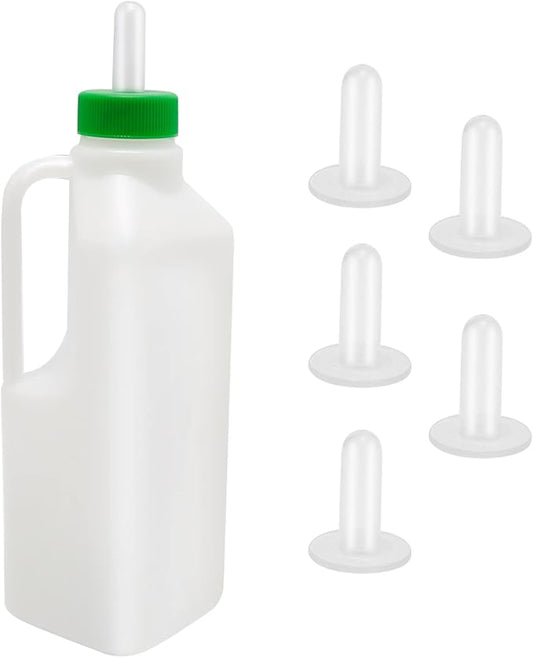 850ML Animal Feeding Bottle with 5 Nipples Lamb Nursing Bottle Feeding Goat Milk Bottle Calf Milk Feeder Bottle for Sheep Lambs Piglets