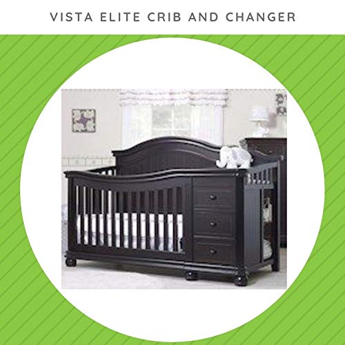 Full-Size Conversion Kit Bed Rails for Sorelle Crib & Changer Combos - Solid Wood Rail - Toddler & Adult Rail for Full-Size Beds - Nursery & Baby Furniture (Espresso - Vista Elite Crib & Changer)