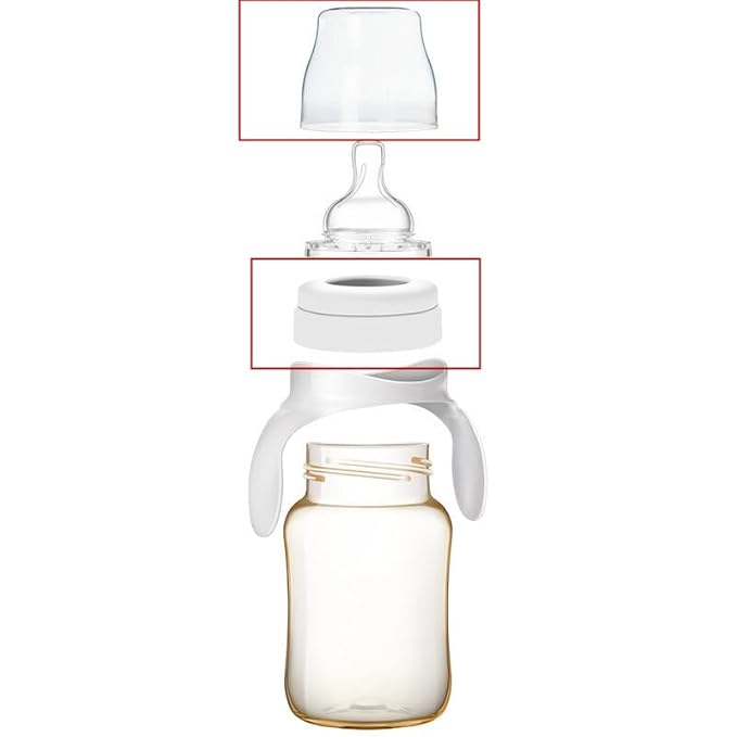 Replacement Screw Rings, Caps Compatible with Philips Avent Anti-Colic Bottles 4oz /9oz /11oz; Not for Natural Bottles ; Not Original Avent Replacement Parts (2 Pack)
