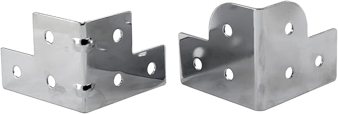 Chromed Iron Case Corner Protector Metal Box Corner Support Angle Curved Decoration Guard Chest Wrap Angle 50x50x42mm Pack of 16