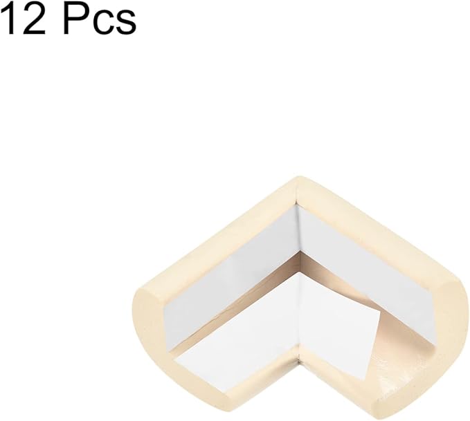 uxcell Corner Guards Edge Protectors, 12Pack Foam Safety Bumper L Shape, 55mm/2.16"(L) for Furniture Corner Table Edge Guard, Beige