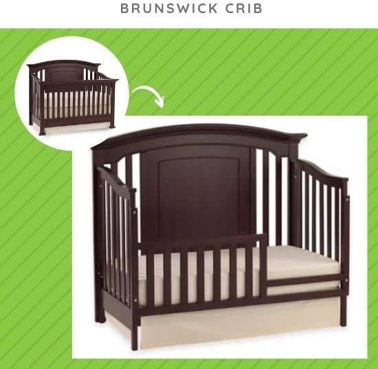 Toddler Bed Safety Guard Rail for Munire & Echelon Convertible Cribs - Solid Wood Rail for Convertible Crib to Toddler Bed Conversion - Safety Bed Rail for Children (Espresso)