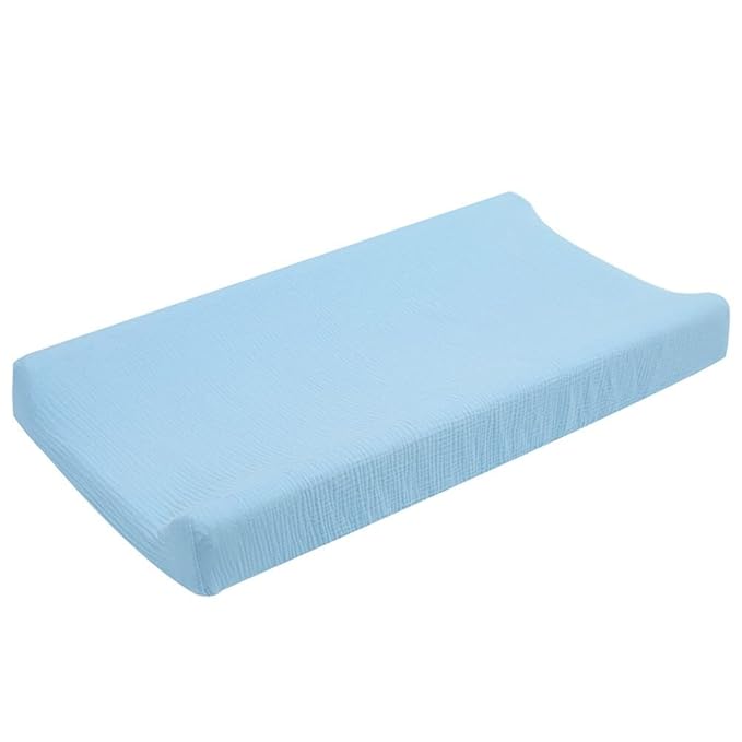 Cotton Changing Pad Cover,Unisex Diaper Change Table Sheet Ultra Soft Diaper Change Table Pad Cover Washable Changing Pad Sheets for Newborn,32in x 16in x 5in,Blue