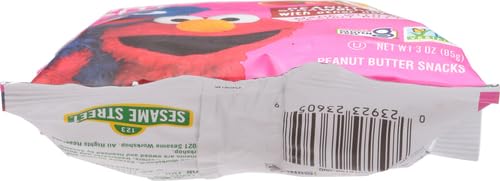 Earth's Best Organic Kids Snacks, Sesame Street Toddler Snacks, Organic PB&J Bites for Toddlers 2 Years and Older, Peanut Butter and Strawberry Flavored with Other Natural Flavors, 3 oz Bag