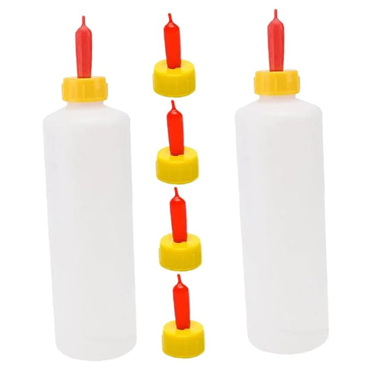 2sets Multifunctional Lamb Feeding Bottles Durable Milk Feeding Bottles for Newborn Animals Portable Design for Farm Use for Sheep Calves and Piglets Replaceable Feeder