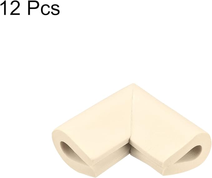 uxcell Corner Guards Edge Protectors, 12Pack U Foam Safety Bumper W Self-Adhesive Tape Furniture Corner Table Edge Guard, 2.16"x1.38"x0.315", Beige