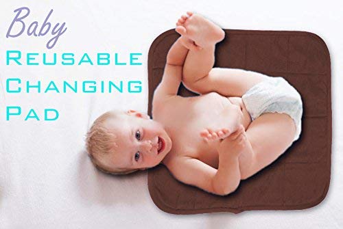Comfort Finds Baby Changing Pad – Absorbent Reusable Diaper Changing Mat - Portable Waterproof Toddler Changing Liner (Brown, 3 Pack)